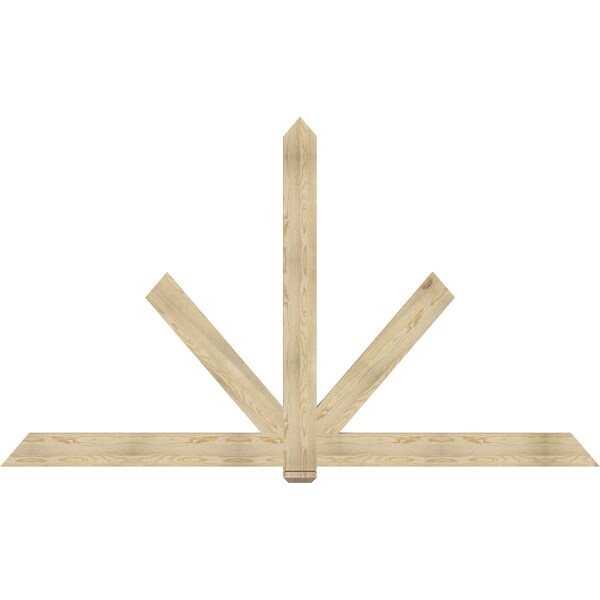 Ekena Millwork Kennewick Rough Sawn Timber Gable Bracket, Douglas Fir, 108"W x 63"H x 2"D x 6"F, 14/12 Pitch GBW108X63X0206KEN00RDF - main